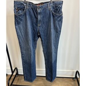 Ariat Work FR M4 Low Rise Boot Cut Jeans Mens 42x32 Blue Denim CAT 2 NFPA 2112